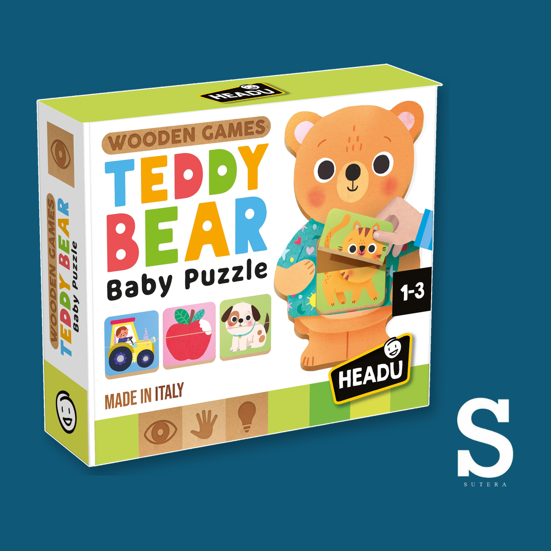 WOODEN GAMES TEDDY BEAR BABY PUZZLE 1-3